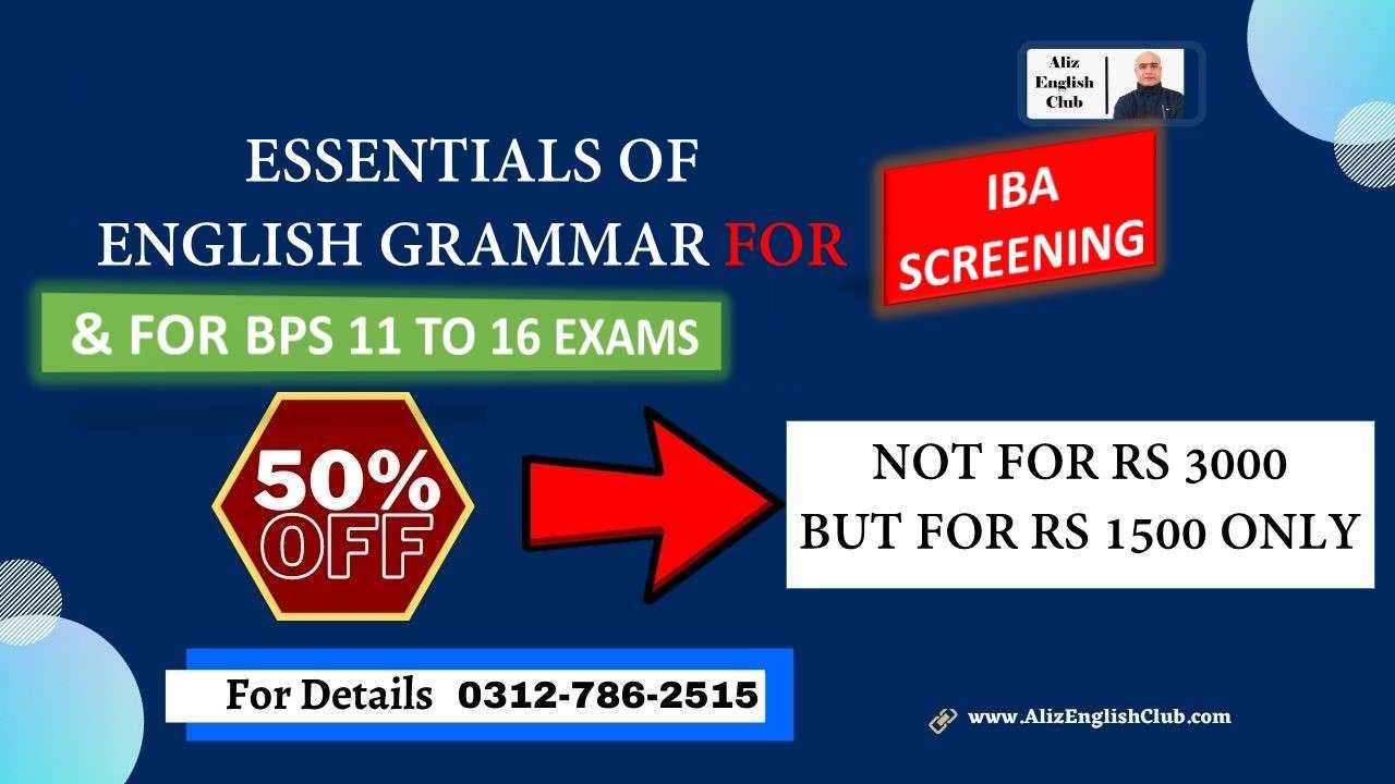 English Grammar for BPS 11 to 16 exam and for IBA screening test